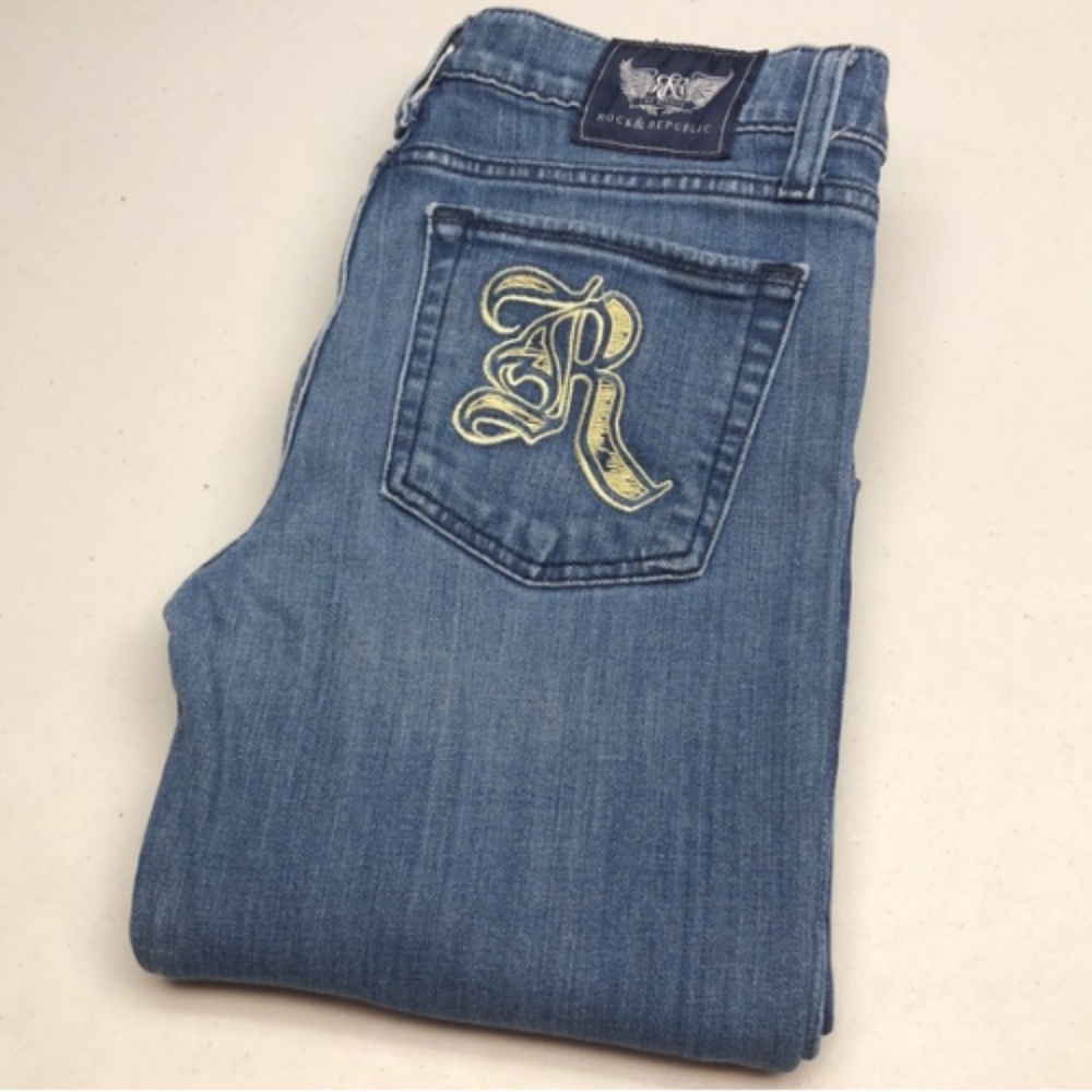 VINTAGE ROCK & REPUBLIC SLIM STRAIGHT JEANS 28x34 🇺🇸